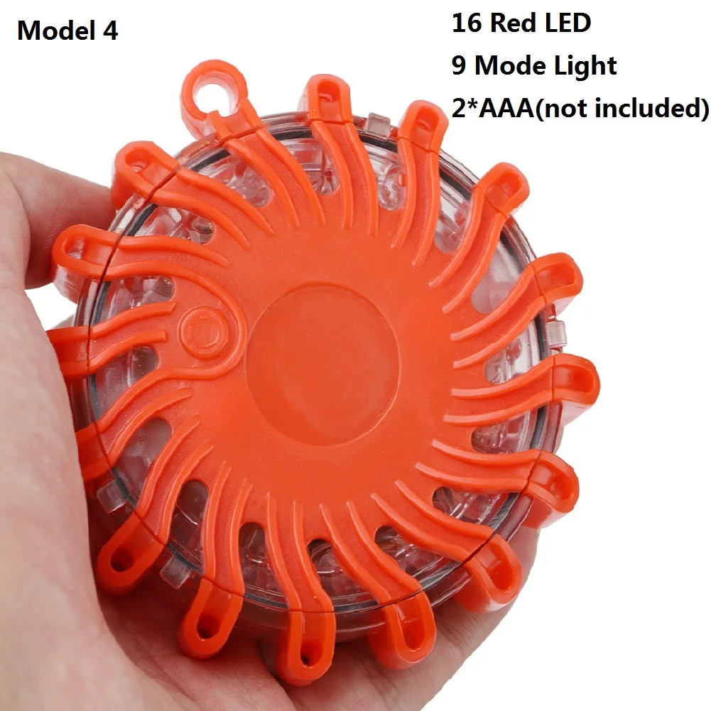 Светодиодный светильник-вспышка для дорожного движения, магнитный мигающий светильник, сигнальные огни безопасности, дорожный дисковый маяк, аварийный светильник для автомобиля, морской лодки - Испускаемый цвет: Without Battery