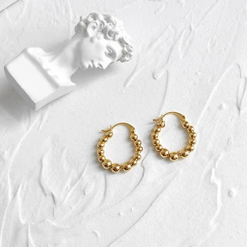 

Peri'sBox Multi Small Beads Hoop Earrings Round Geometric Earrings for Women Circle Beaded Minimalist Earrings 2020 Trendy Hot