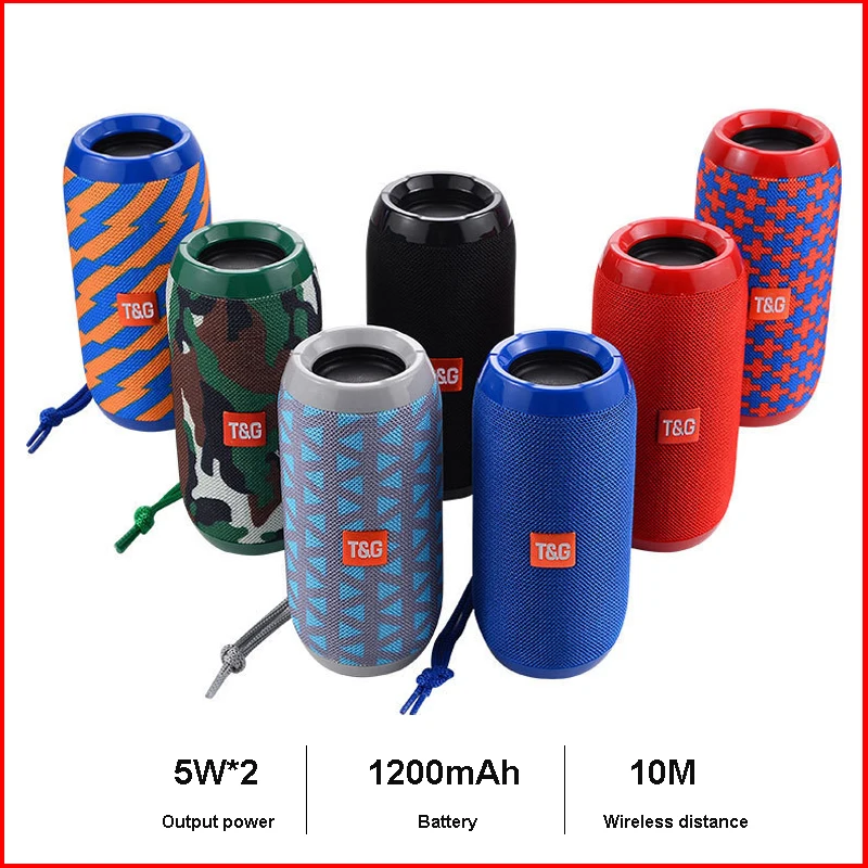 TG117 Wireless Bluetooth Speaker Column Portable Speaker Altavoz Bluetooth Soundbox 10W Outdoor with TF Card FM Radio for MIC
