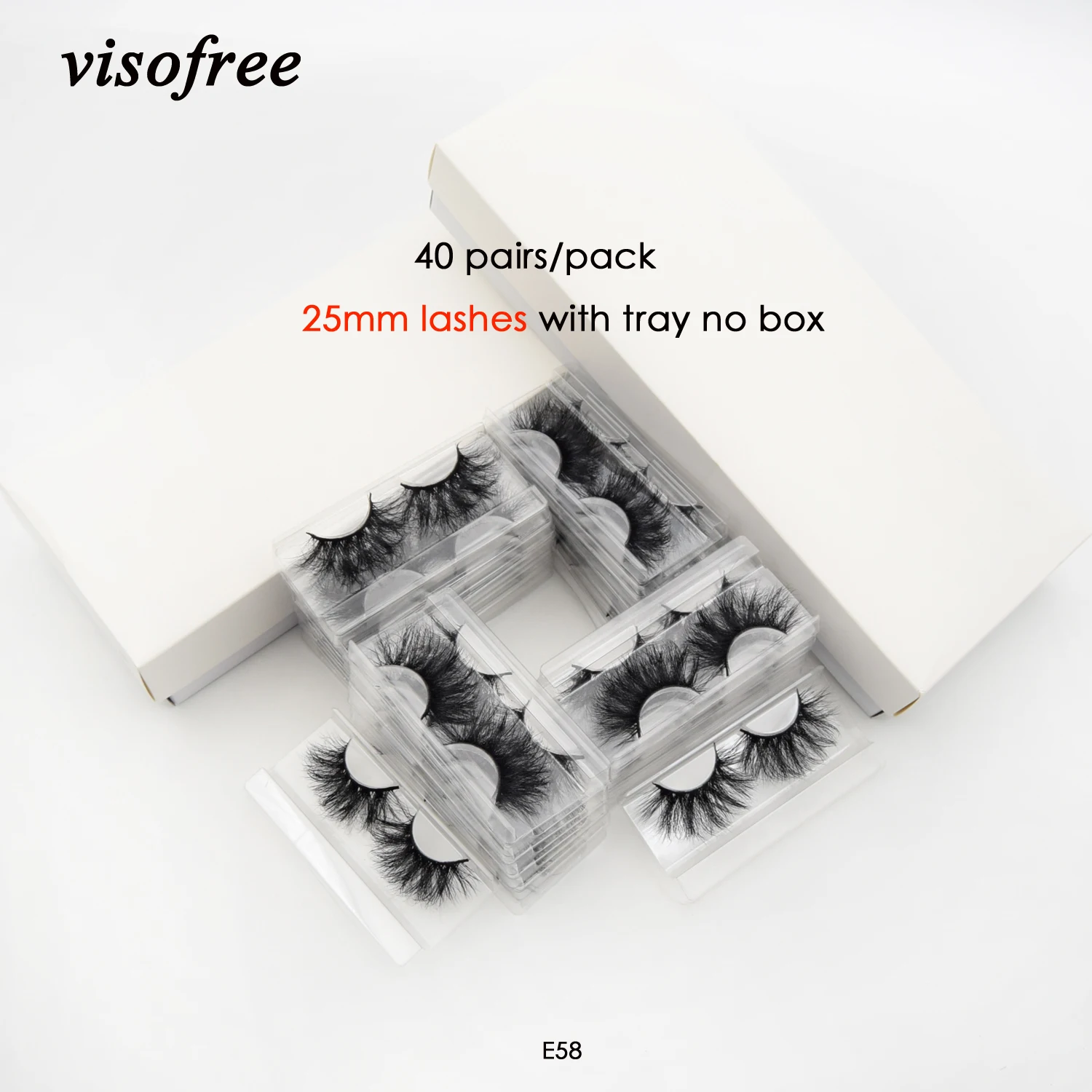 Visofree 40 пар/упак. 3D норковые ресницы с лотком без коробки 25 мм накладные норки