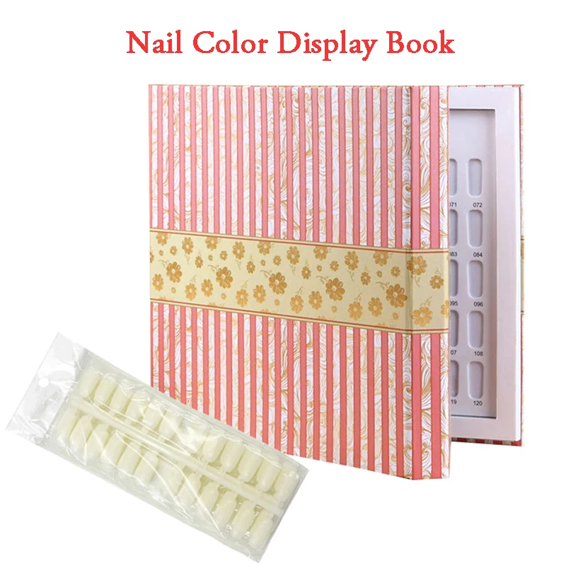 

Nail Book 120 Color Tips display books Nail Polish Display Chart Salon Tools with False Tips Showing Shelf Nail Display Book