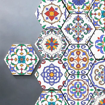 

10pcs Wall Decorative Tile Stickers Set Self-Adhesive Peel and Stick Hexagon Backsplash Sticker For Kitchen Bathroom 7.9x9.1inch