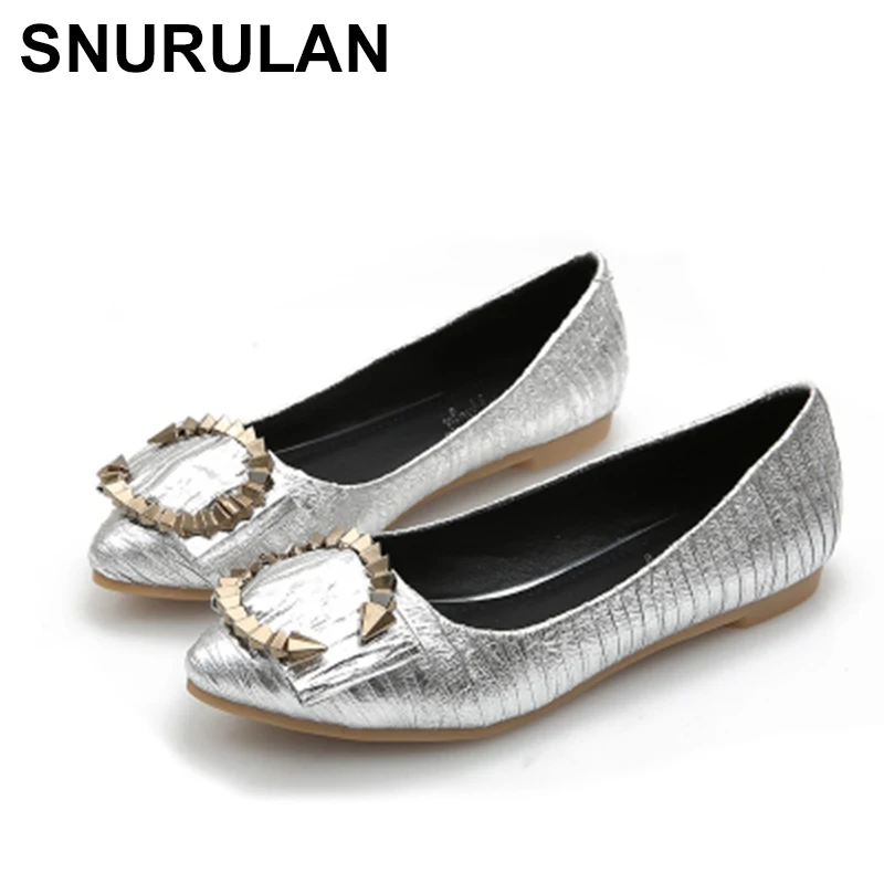 

SNURULAN Shoes Women Spring Casual Soft Pointed Toe Ladies Single Sneakers Summer Women Flat Shoes Female High Quality