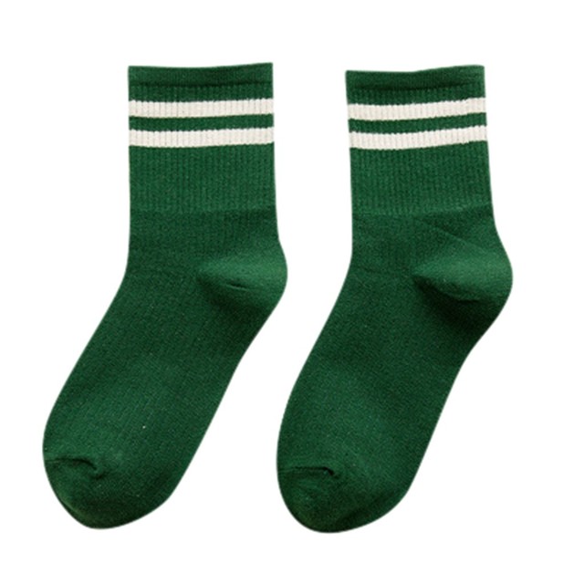 Cute Japanese High School Girls Cotton Loose Striped Crew Socks Colorful Women Soxes Harajuku Designer Retro Yellow White