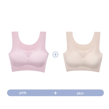 

2PCS/Set Women Sports Bra Seamless Fitness Top Women Underwear No Steel Ring Wrapped Chest Vest Sleep Size