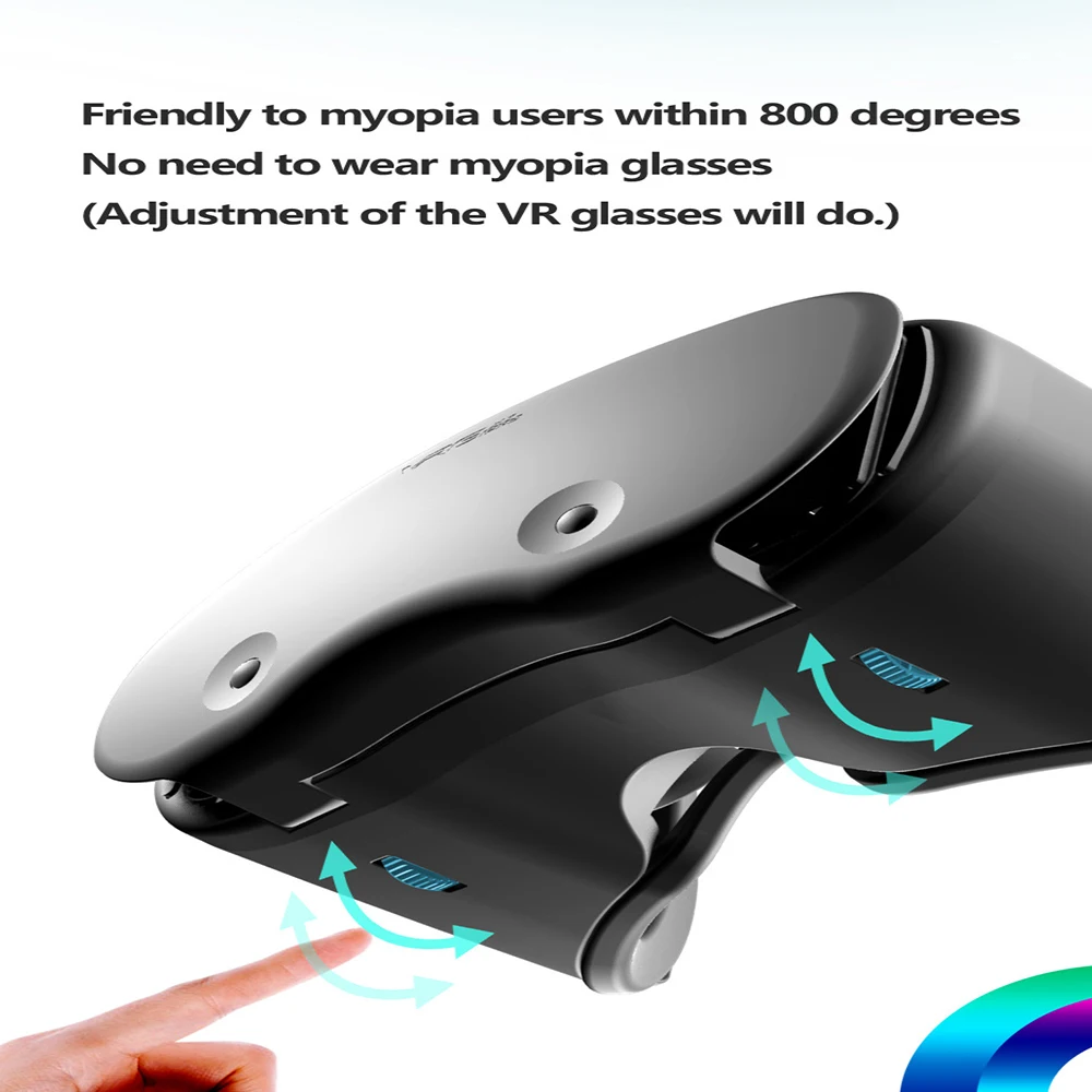 3D Helmet Virtual Reality VR Glasses For 5 To 7 Inch Smartphones 3D Glasses Support 0-800 Myopia VR Headset For Mobile Phone 3d glasses