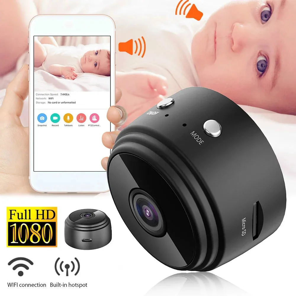 Мини камера видеонаблюдения A9 1080P Wi Fi с функцией ночного видения|Компактные