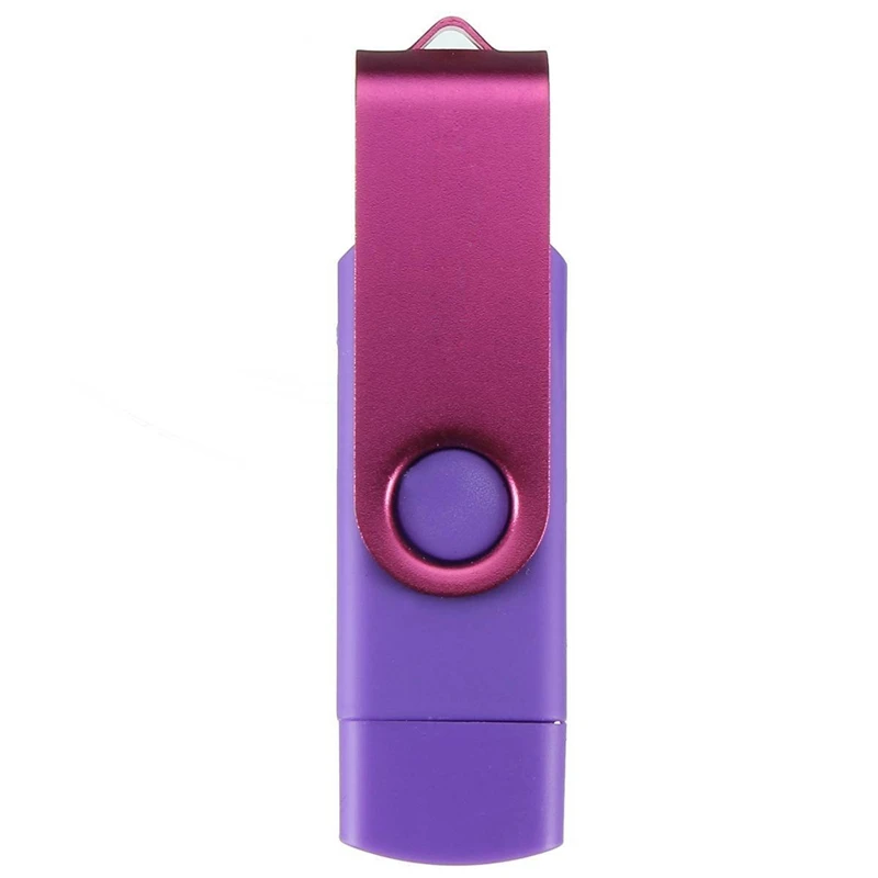  2Pcs USB Mini Memory Stick 32GB USB 2.0 Memory Flash Drive OTG for Handy PC Blue & Purple