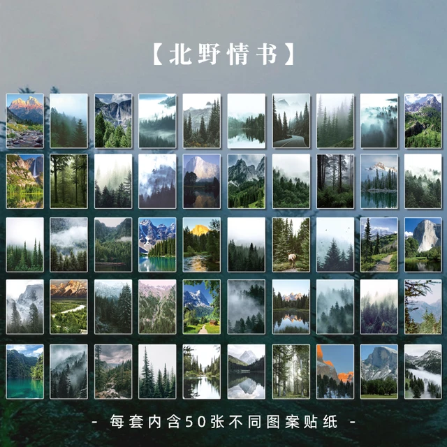 Warm 50pcs/lot INS Natural Scenery Stationery Stickers Aesthetic Travel Book Cute Craft Diary Ablum Bullet Journal Scrapbooking G