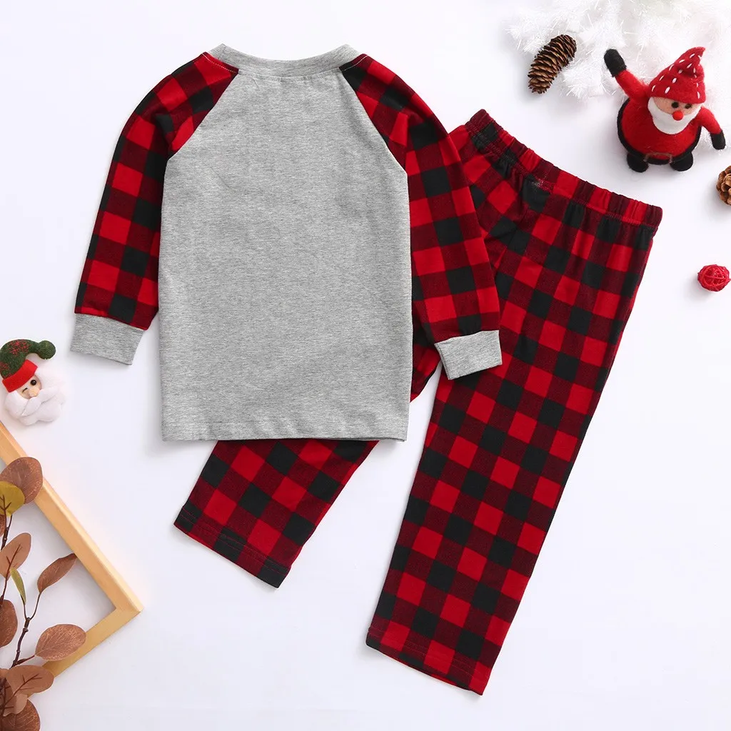 Семейный пижамный комплект с рождественским оленем; семейный образ; пижамы для взрослых и детей; Детский комбинезон; одежда для сна; рождественские Семейные комплекты