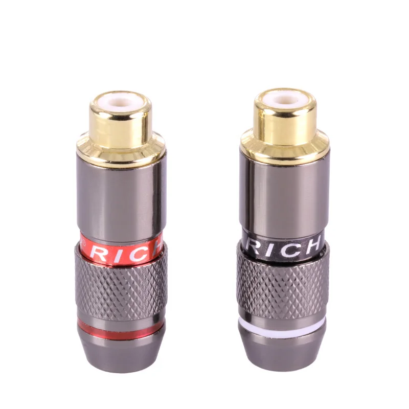 100 шт./лот гнездо RCA разъем провода Позолоченный rca кабель для колонок 50 пар