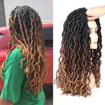 

DAIRESS 18" Faux Locs Crochet Hair Goddess Locs Crochet Braids 24Roots Gypsy Locs Crochet Hair Synthetic Braiding Hair Extension