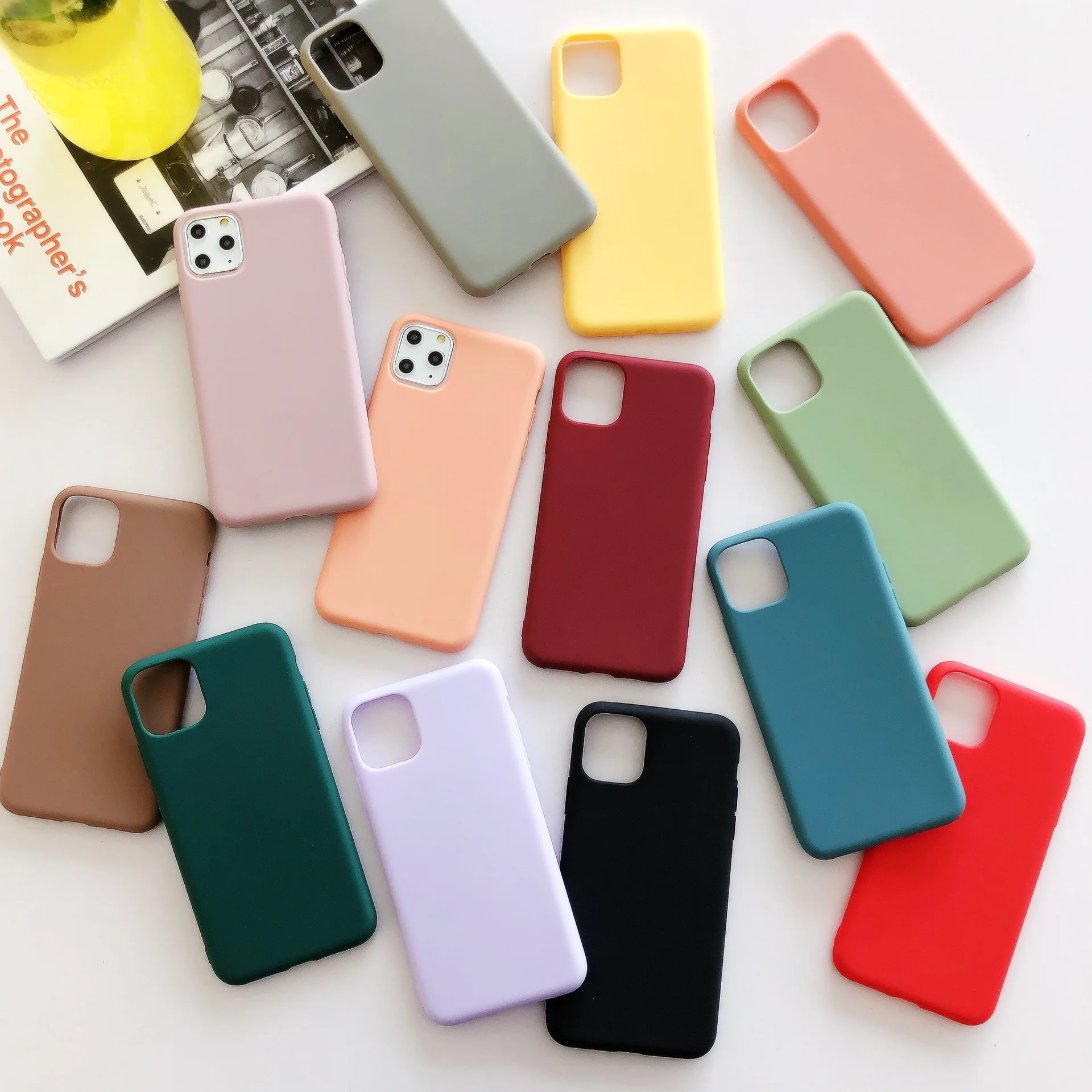 Милый карамельный цвет простой корейский чехол для телефона iPhone 11 Pro X XsMax XR 7 Puls 6 6S