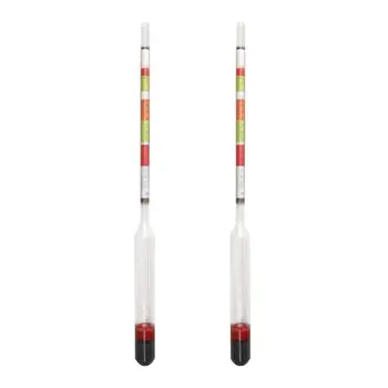 

2pcs Triple Scale Hydrometer Self Brewed Wine Sugar Meter for Home Making Beer