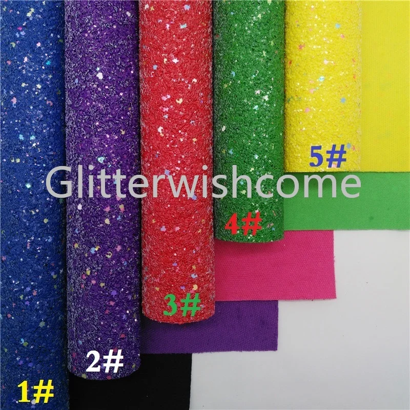 Glitterwishcome 21X29 см A4 Размер блестящая ткань кожа, плотная блестящая кожа, искусственная кожа ткань винил для бантов, GM533A