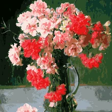 GATYZTORY 5D алмазная живопись Полная площадь DIY домашний декор мозаика Стразы Картина на холсте с логотипом на заказ красные цветы в бутылке