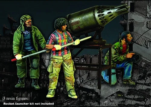 Unassambled 1/35 Современная команда включает 3 человека(без ракеты) смолы фигурки набор миниатюрных моделей Неокрашенный