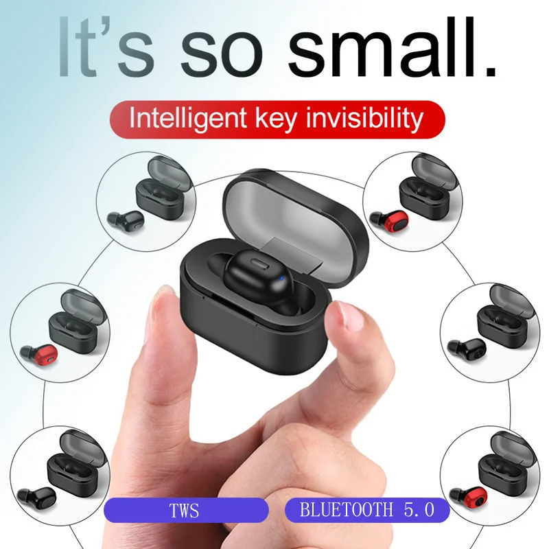 

Bluetooth Headset Fidelity Stereo In Ear Mini Black Red Earphones Life waterproof Wireless And Rechargeable Earphone