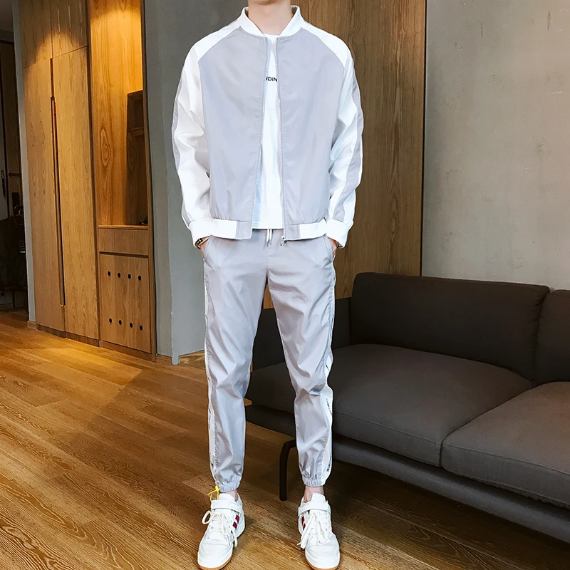 2019 nueva ropa deportiva de invierno, conjunto de chaqueta para hombre, conjunto de ropa a la moda, traje deportivo Casual, ropa deportiva, abrigo para hombres JJ60NT|Conjuntos para hombres| -