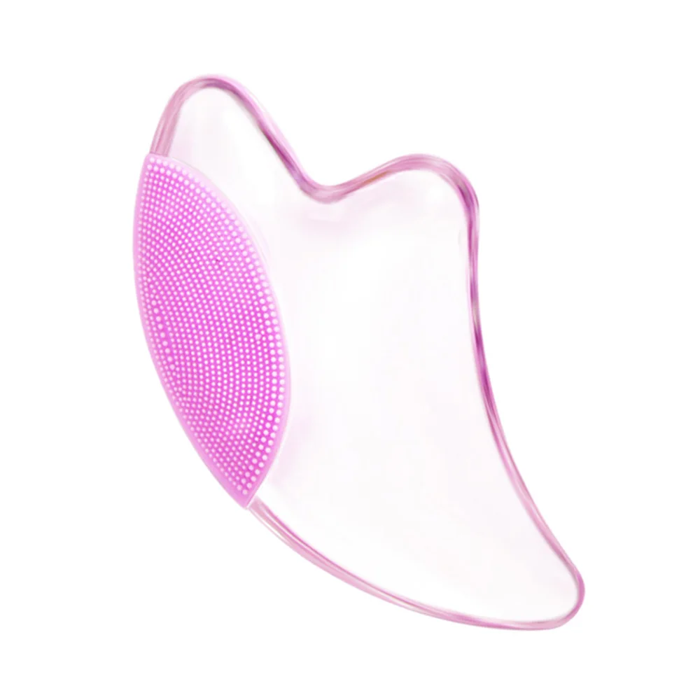 Pink 3 в 1 светодиодный фотон Очищающая щетка для лица Силиконовое очищающее средство с доской гуаши соскабливающая пластина удаление акне V-Face лифтинг Массажер для кожи - Цвет: Pink