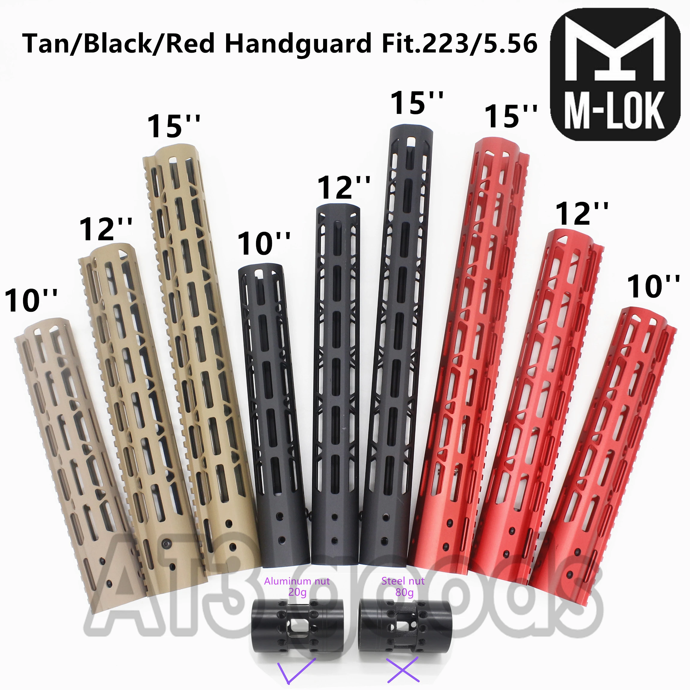 10/12/15 ''дюйма M-lok направляющая для ствольной накладки с креплением для крепления Sytsem Сверхлегкий Black_Red_Tan Цвет