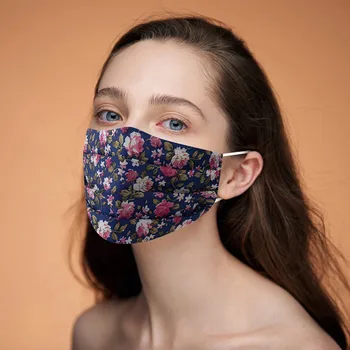 

Fashion Floral Printed Cotton Mask Adult Unisex Washable Reusable Mouth Mask Adjustable Earloop Face Cover Mondkapjes Wasbaar
