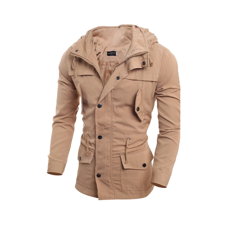 Куртка осень и зима стиль модные товары стоячий воротник с капюшоном Slim Fit Талия обнимает корейский стиль Мужская куртка мода