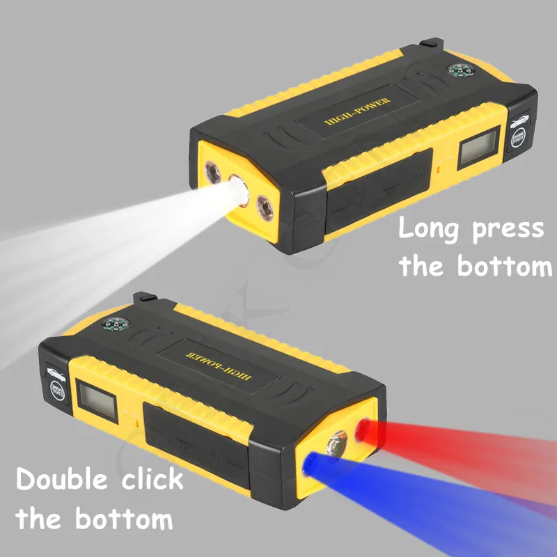  GKFLY High Capacity 16000mAh Starting Device Booster 12V Portable Car Jump Starter Cables Power Ban