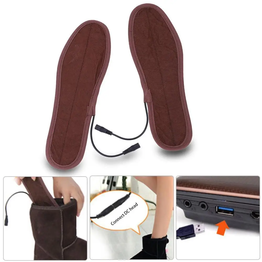Winter Warmer Pads Electric Heated Shoe Insoles Warm Socks Feet Heater USB Charge Cuttable Foot Insole