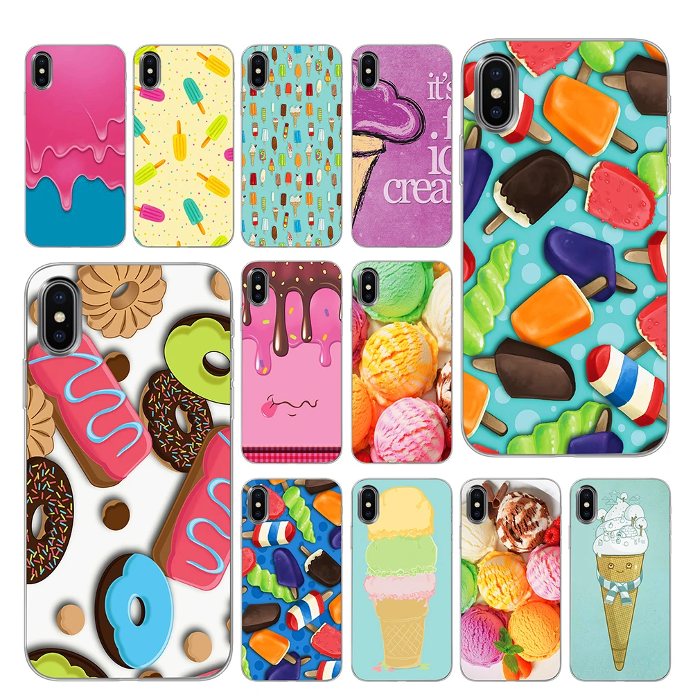 Ice cream candy cartoon Black TPU Case cover For iPhone 5 5S 6 6s 7 8 Plus X XS XR 11 Pro Max | Мобильные телефоны и