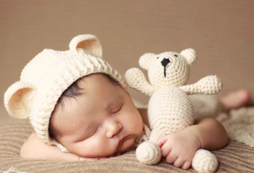 Ручная работа из мультика для младенцев, для новорожденных, постановочная фотография "кроше" для мальчиков и девочек, вязаный игрушка медведь Шапки