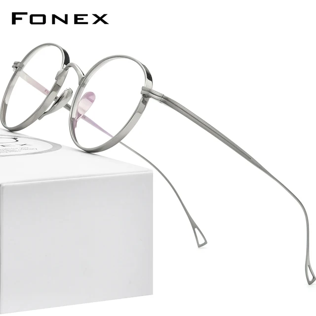 Fonex Pure Titanium Glasses Frame Men Retro Round Prescription Eyeglasses Women 2021 New Vintage Myopia Optical Eyewear F85651 Men S Eyewear Frames Aliexpress