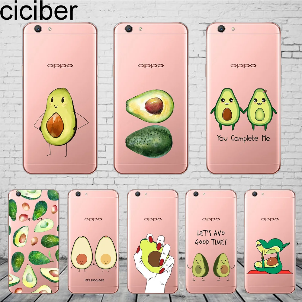 Ciciber Coque чехол для OPPO A37 A39 A57 A59 A83 A5 A7 AX7 A3S F1S F11 F5 Молодежный мягкий чехол для телефона из силикона и термополиуретана оболочки фрукты, авокадо