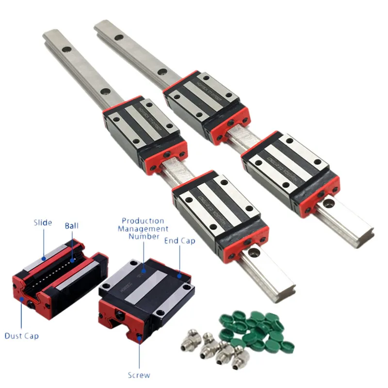 15 мм HIWIN Размер линейной рельсовой направляющей HGR15 1000 мм 1050 мм 1100 мм 1150 мм+ 4 шт HGH15CA или HGW15CC фланцевый рельсовый блок заменить HIWIN