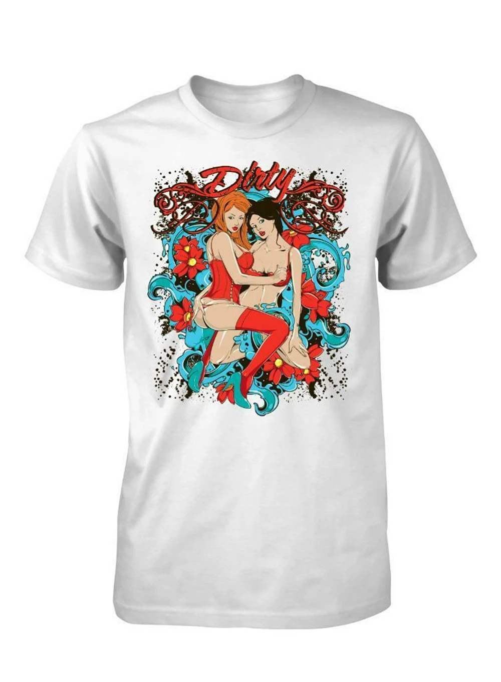 Bnwt Dirty Ladies Bra Glam Lingerie Pin Up Collage Sexy Adult T-Shirt S-Xxl Male Female Tee Shirt |