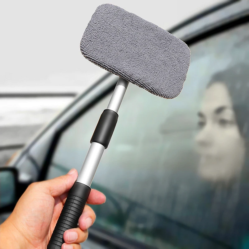 Microfiber Windshield Cleaner Brush Extendable Handle Aluminum Alloy