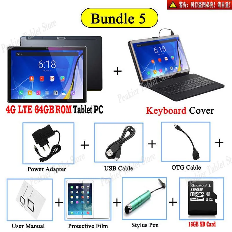 4G 64GB TAB Keyboard Новая версия, DHL, 10 дюймов, 2.5D стекло, планшет, ips экран, 32 ГБ/64 Гб/128 ГБ rom, Android 9,0, четыре ядра, 6 ГБ ram, планшеты 10 10,1 - Комплект: 4G 64GB TAB Keyboard