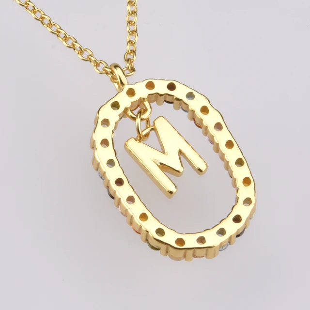 ANDYWEN 925 Sterling Silver Gold Letters A - Z Initial M S C K Alphabet Pendente Long Chain Necklace Say My Name Fine Jewelry 5