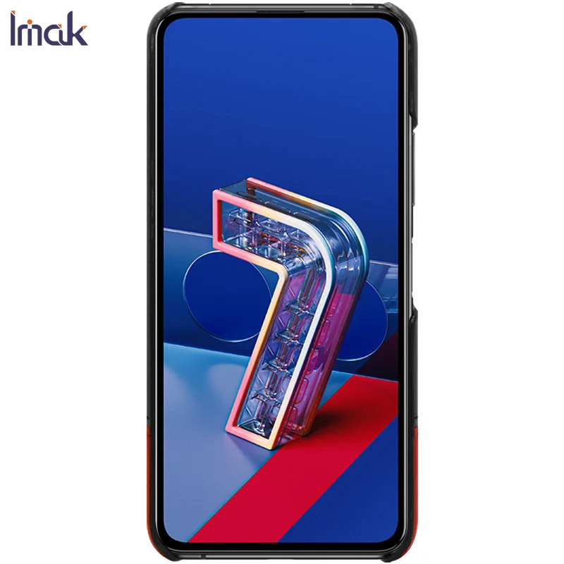 Custodia in pelle con texture in fibra di carbonio auto-assorbente e slot per schede per Asus Zenfone 7 ZS670KS/ 7 Pro ZS671KS - Nero