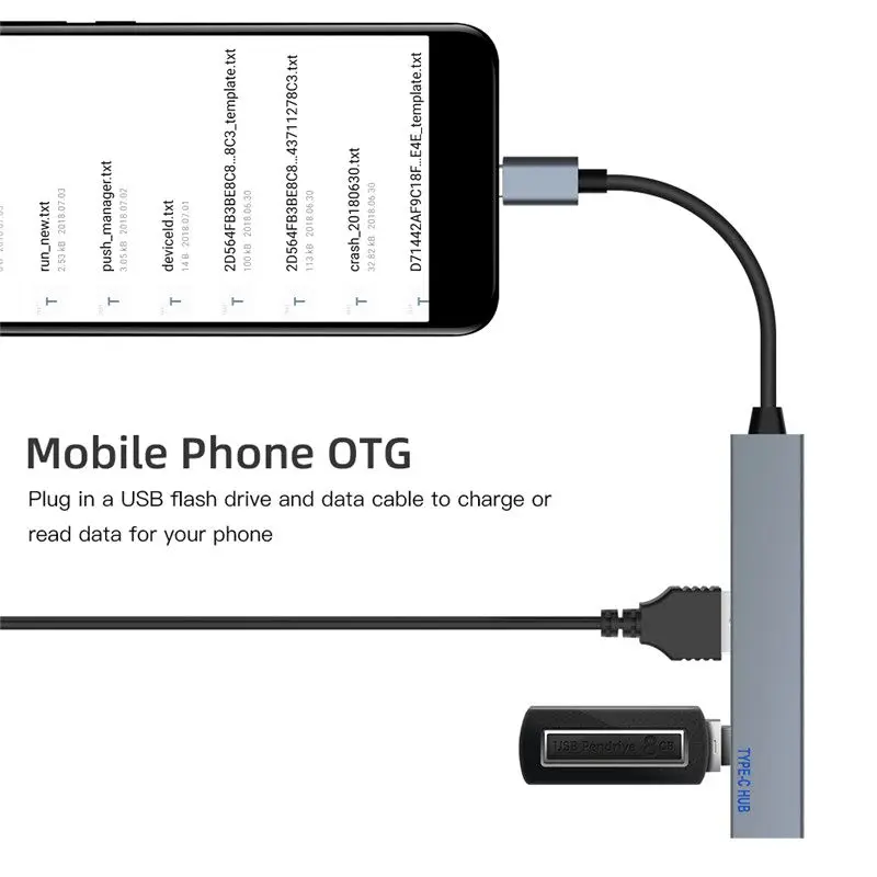 USB C HUB 4 Port Type C to USB 2.0 Splitter Converter OTG Adapter Cable for Macbook Pro iMac PC Laptop Notebook Accessories