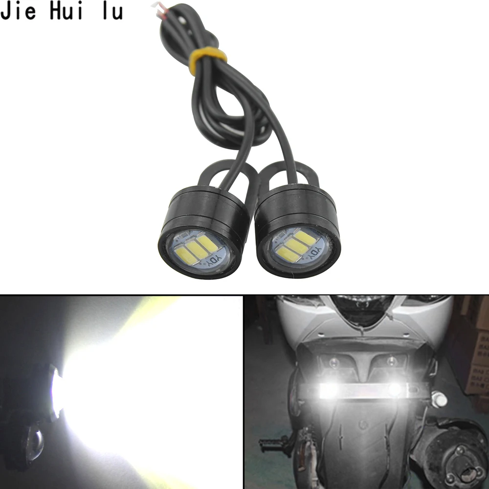 2x Blue Motorcycle Spotlight Hawkeye LED Headlight Daytime Running Light Driving 2x Blue Motorcycle Spotlight Hawkeye LED Headlight Daytime Running Light Driving