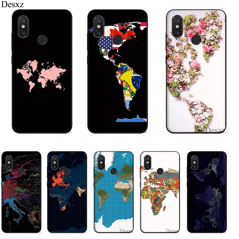 Phone Case TPU For Xiaomi Mi 6 8 A3 Pro CC9E 9T MAX 3 9 SE F1 A1 A2 Lite 5X 6X Cover World Map Hot Selling Shell | Мобильные