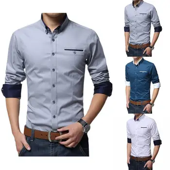 

Solid Plaid Business Shirts Men Dress Shirts Male button-down collar long sleeve Shirts Men Dress Shirts Mens Dress Shirts