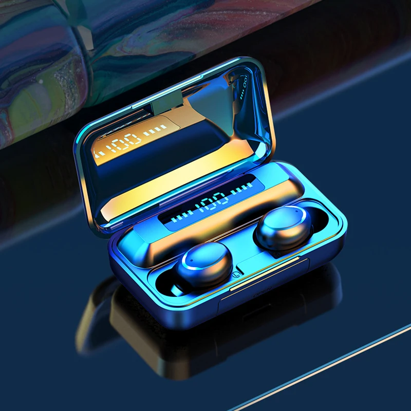 

TWS Bluetooth 5.0 Earphones 2200mAh Charging Box Wireless Headphone 9D Stereo With Microphone Sports Waterproof Earbuds Headsets