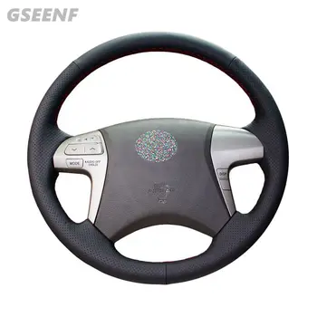 

Car Steering Covers Case for Toyota Camry 2009-2011 Fortuner 2015 Highlander 2009-2013 Hand-sewing Leather Cover