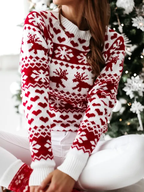 Hot Christmas Women Sweater Pullovers Women's Apparel Women's Top 6f6cb72d544962fa333e2e: L|M|S|XL|XXL