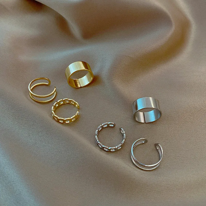 Retro Ring Jewellery Dating Phalanx Adjustable Gold Elegant Vintage Women Metal Fashion