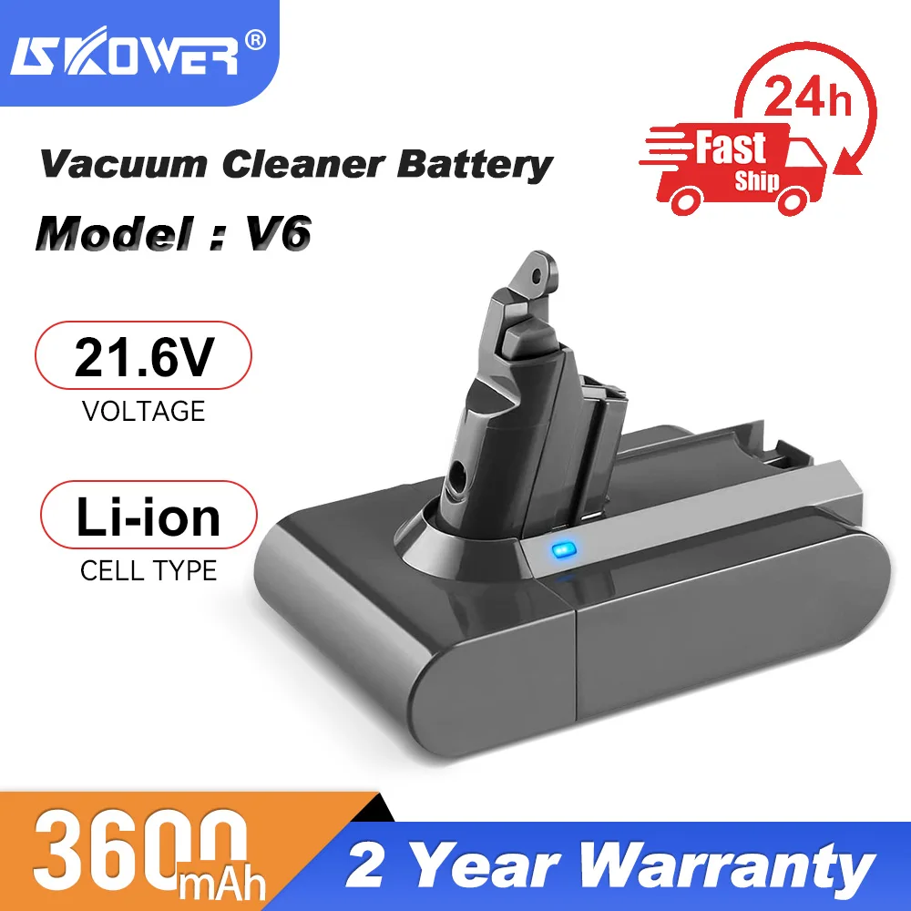 Skower 21.6V Vacuum Cleaner Battery For Dyson V6 V7 V8 Li-ion Replacement Bateria DC58 DC62 SV03 SV07 SV09 | Электроника