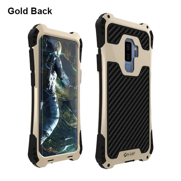 Gold Black Противоударный металлический чехол S8 для samsung S9 Plus, водонепроницаемый чехол из углеродного волокна S9, чехол для samsung Galaxy S9 Plus, чехол - Цвет: Gold Black