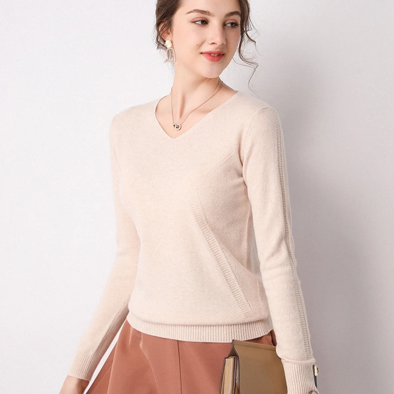 

Hot Sale Soft Women Sweater 100% Merino Wool Knitted Pullovers Ladies 2019 Winter New Fashion Jumpers 5 Color Clothes